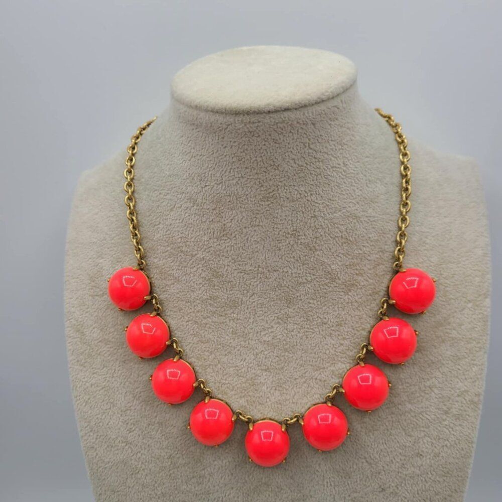 J Crew Orange Resin Bubble Necklace